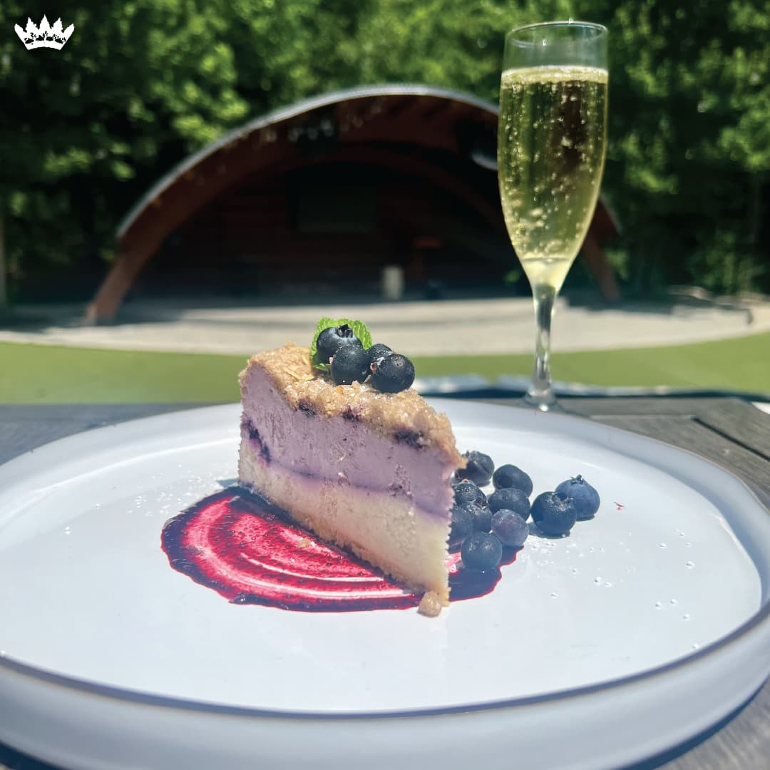 Assorted cheesecakes by Bryan featuring Lavender, Apple Streusel, and Chocolate Dubai.